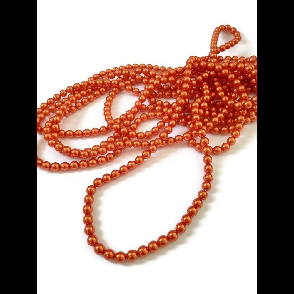 Czech 6mm Glass Pearl Copper Beads -